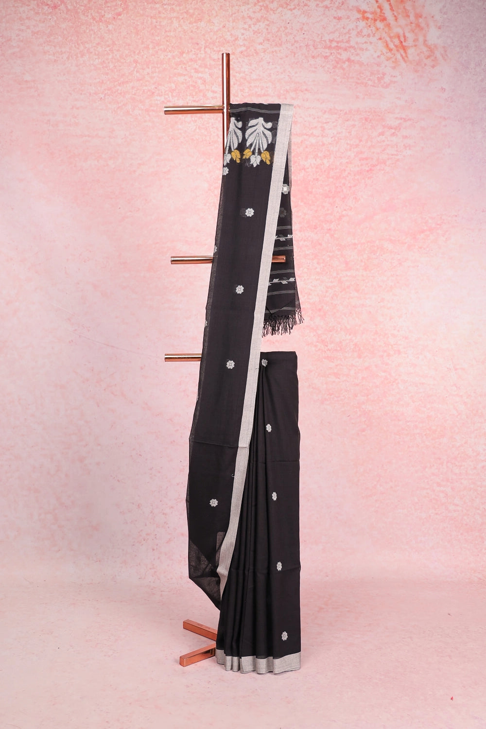 Black Soft Cotton Saree