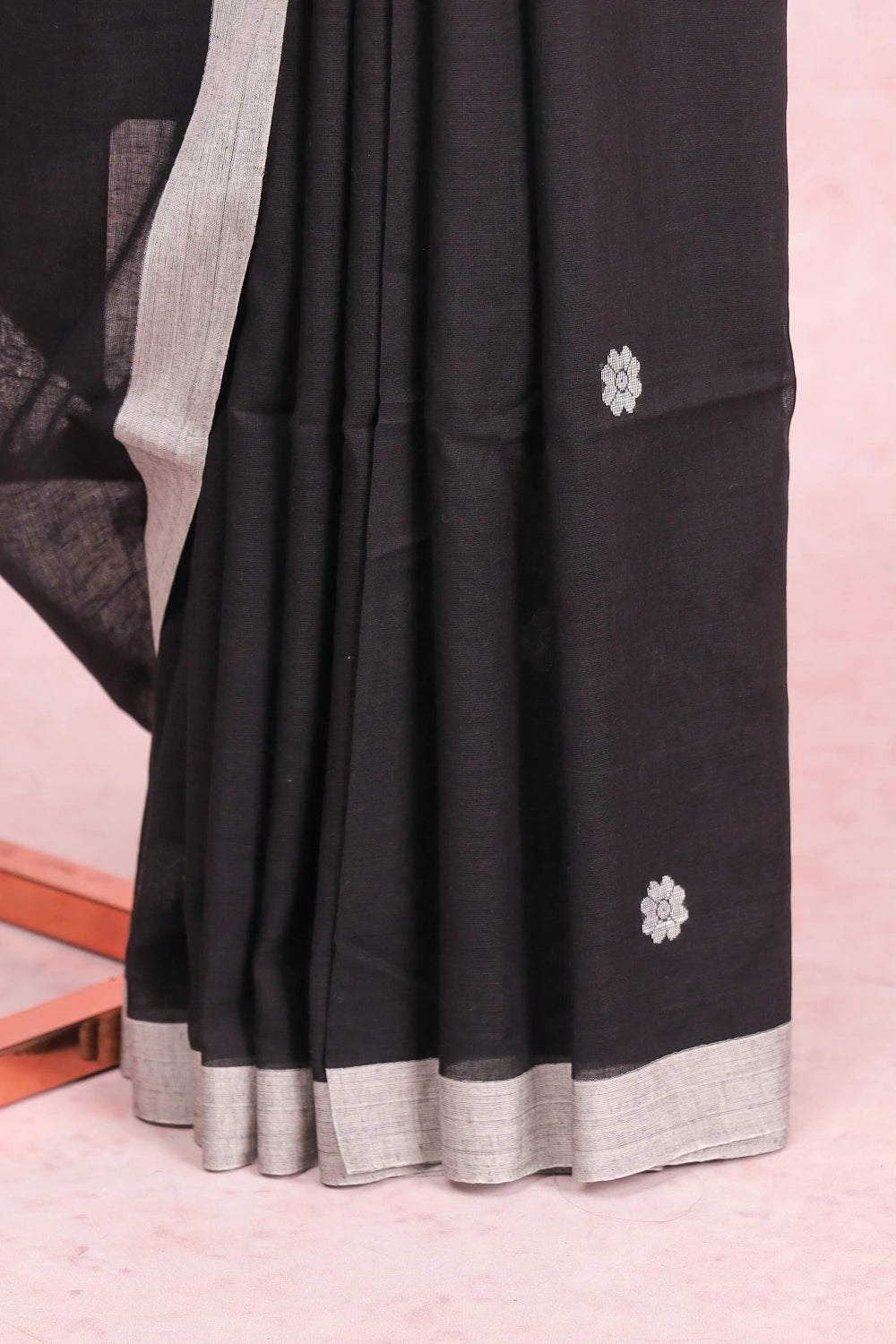 Black Soft Cotton Saree