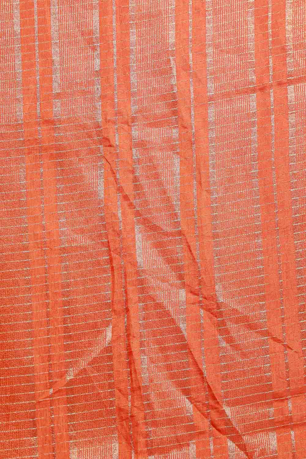 Orange Semi Banarasi Saree