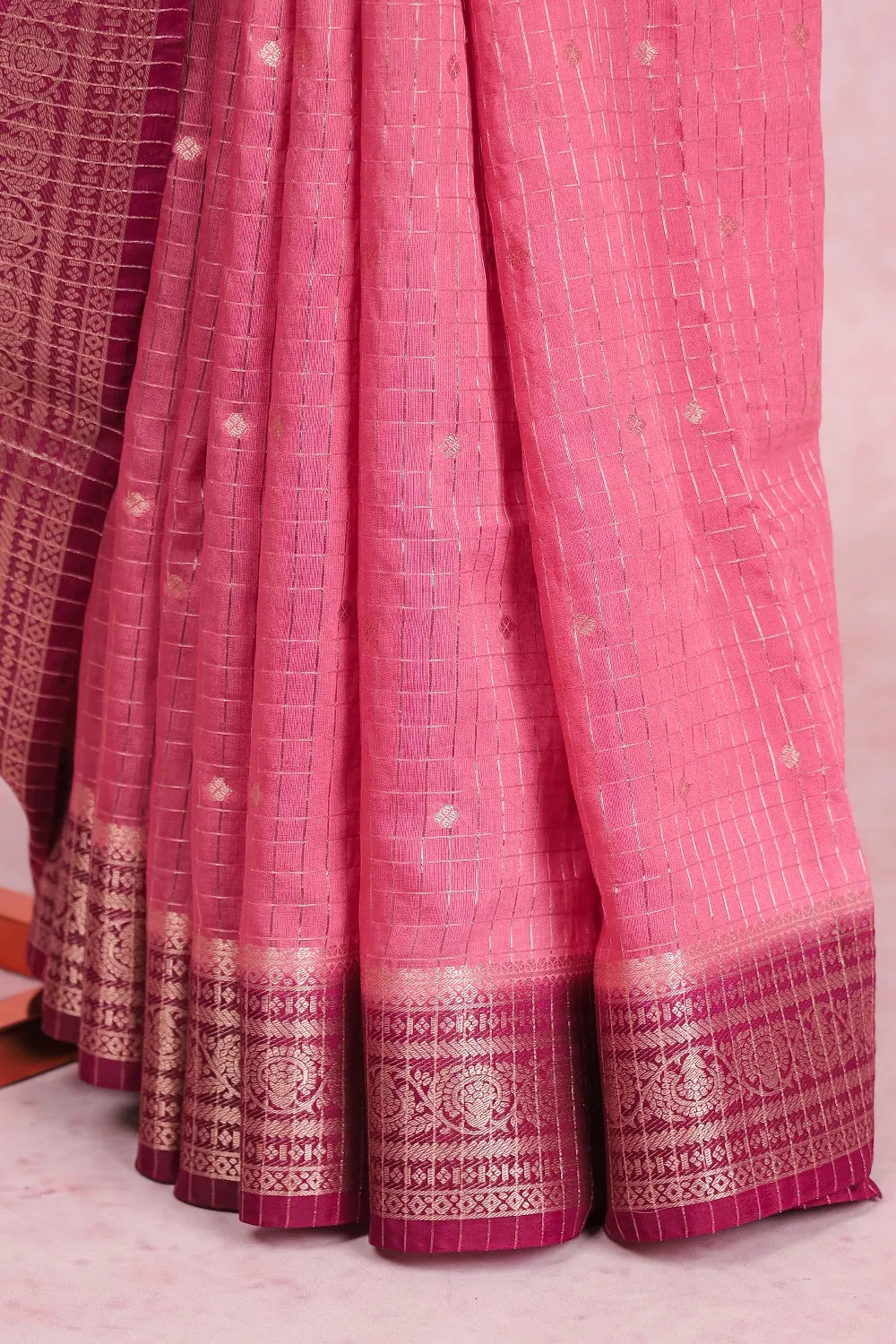 Onion Pink Semi Banarasi Saree