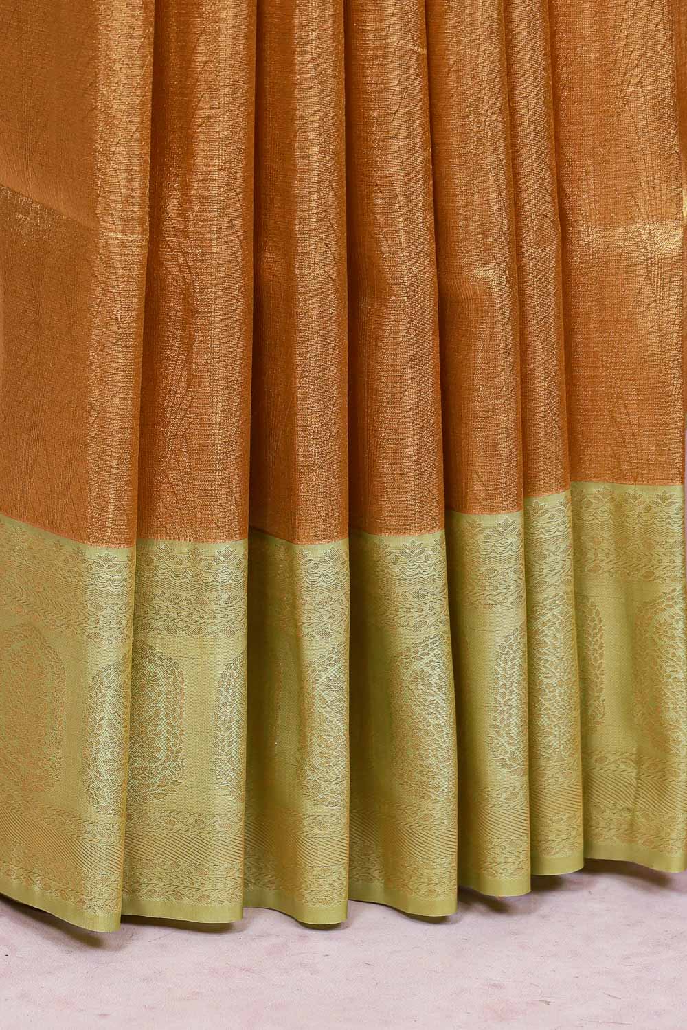 Golden Yellow Semi Tissue Saree - Seematti