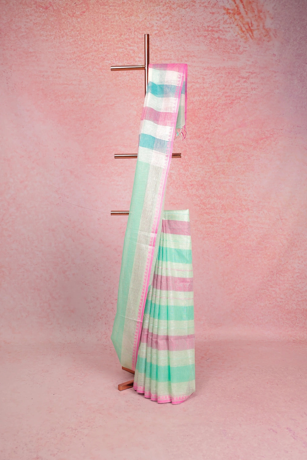 Multi Colours Linen Saree
