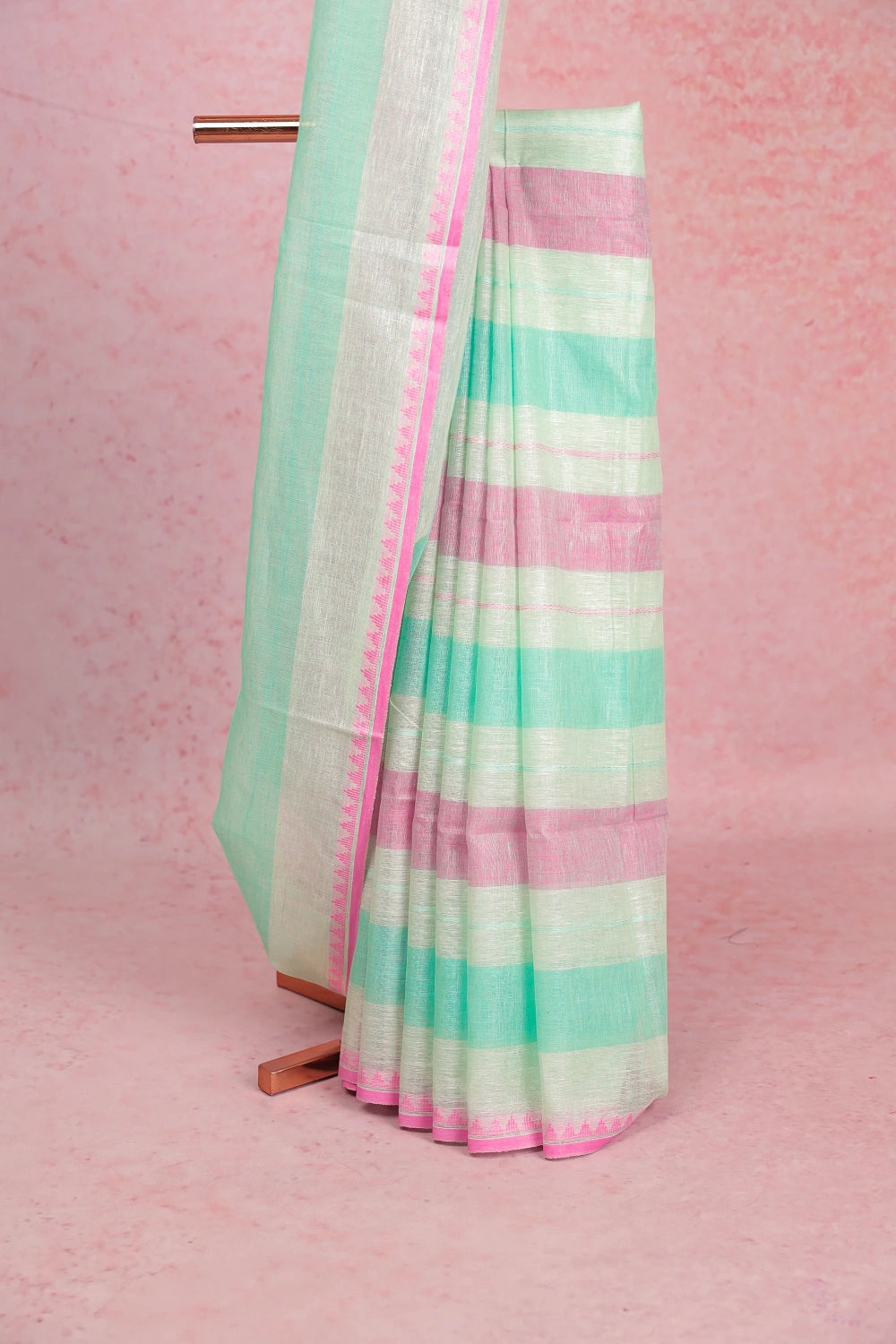 Multi Colours Linen Saree