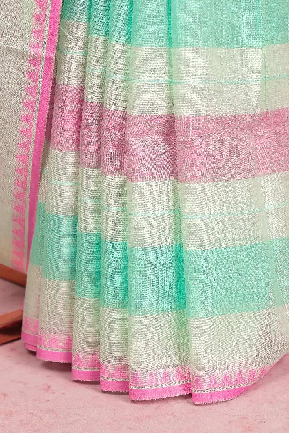 Multi Colours Linen Saree
