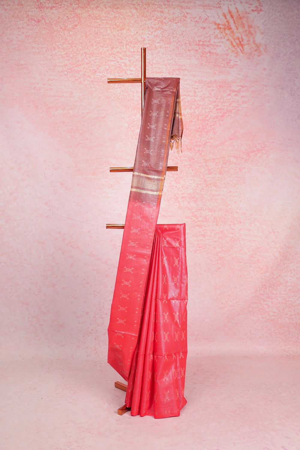 Bright Red Cotton Silk Saree