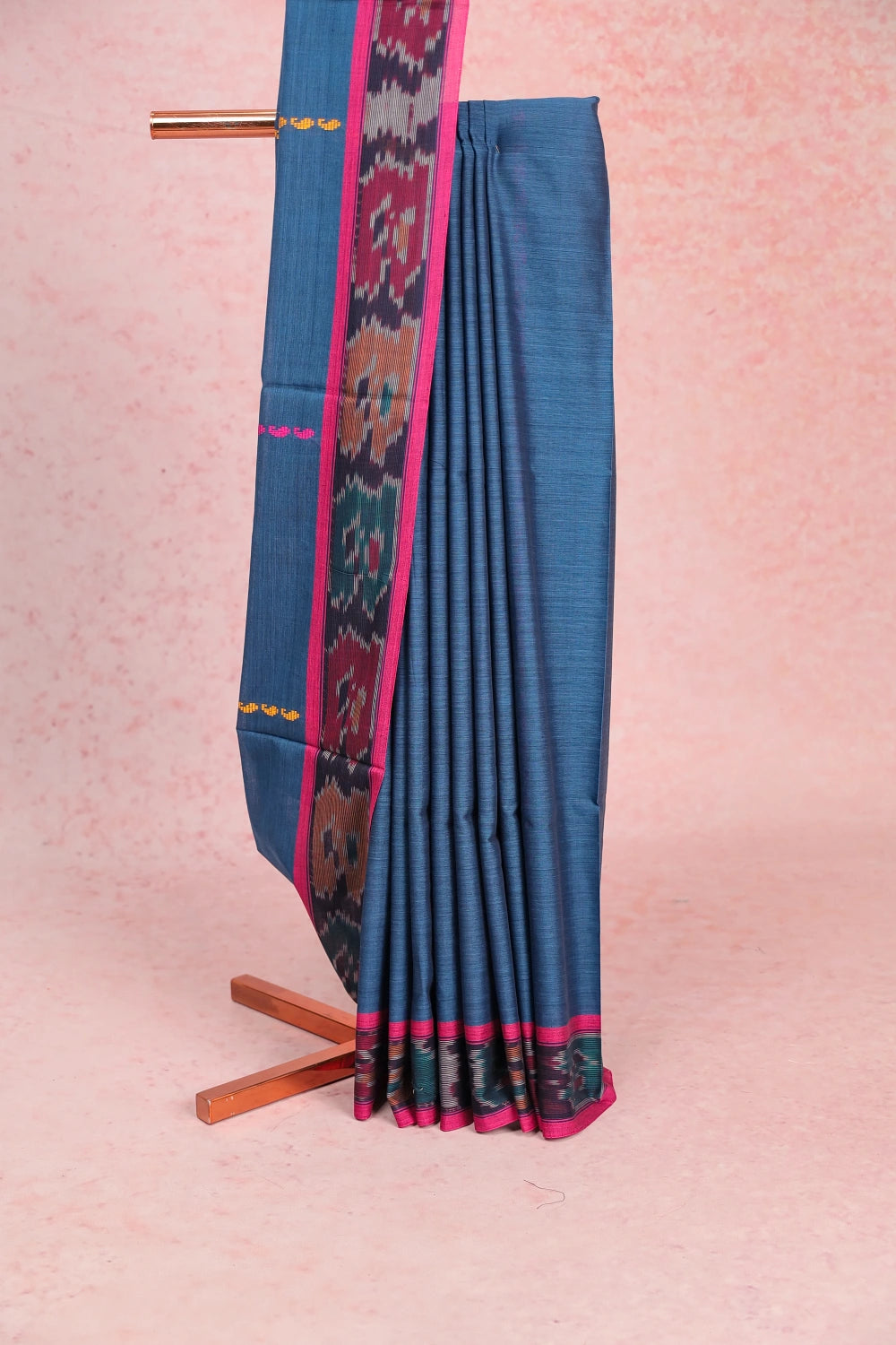 Peacock Blue Soft Cotton Saree