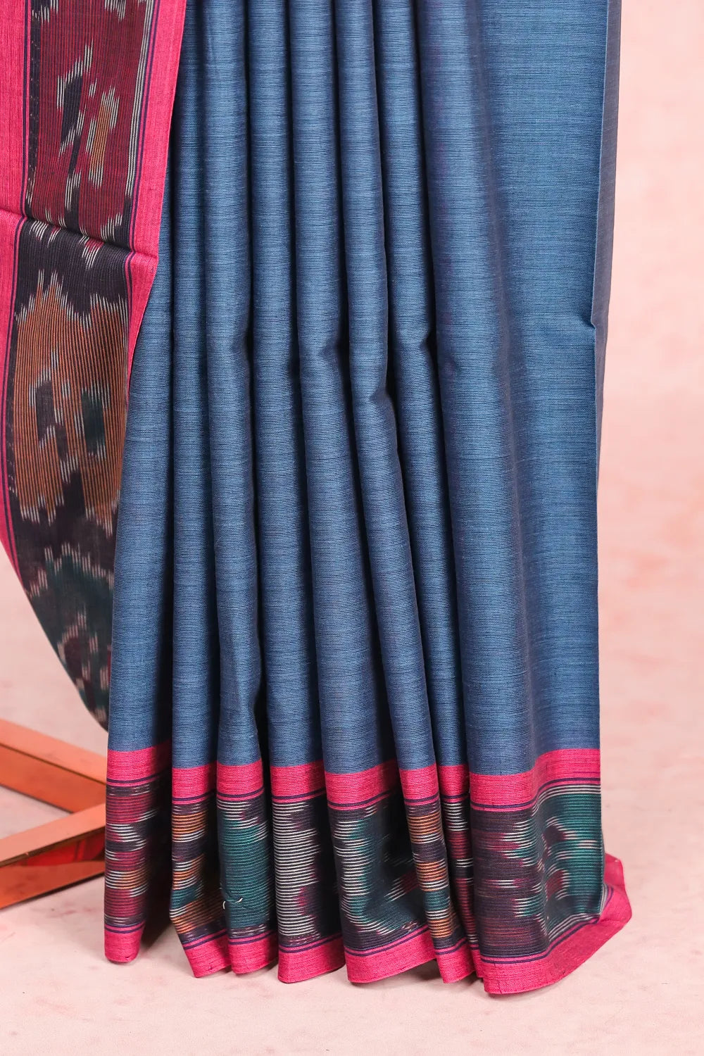 Peacock Blue Soft Cotton Saree