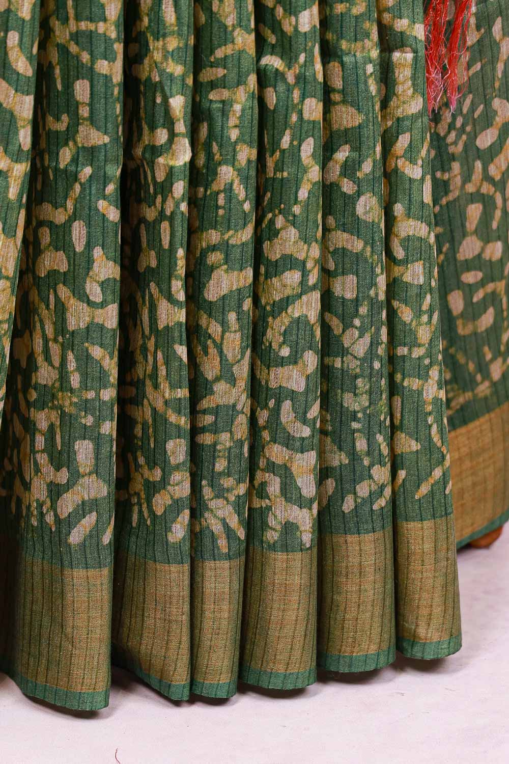 Green Cotton Saree - Seematti