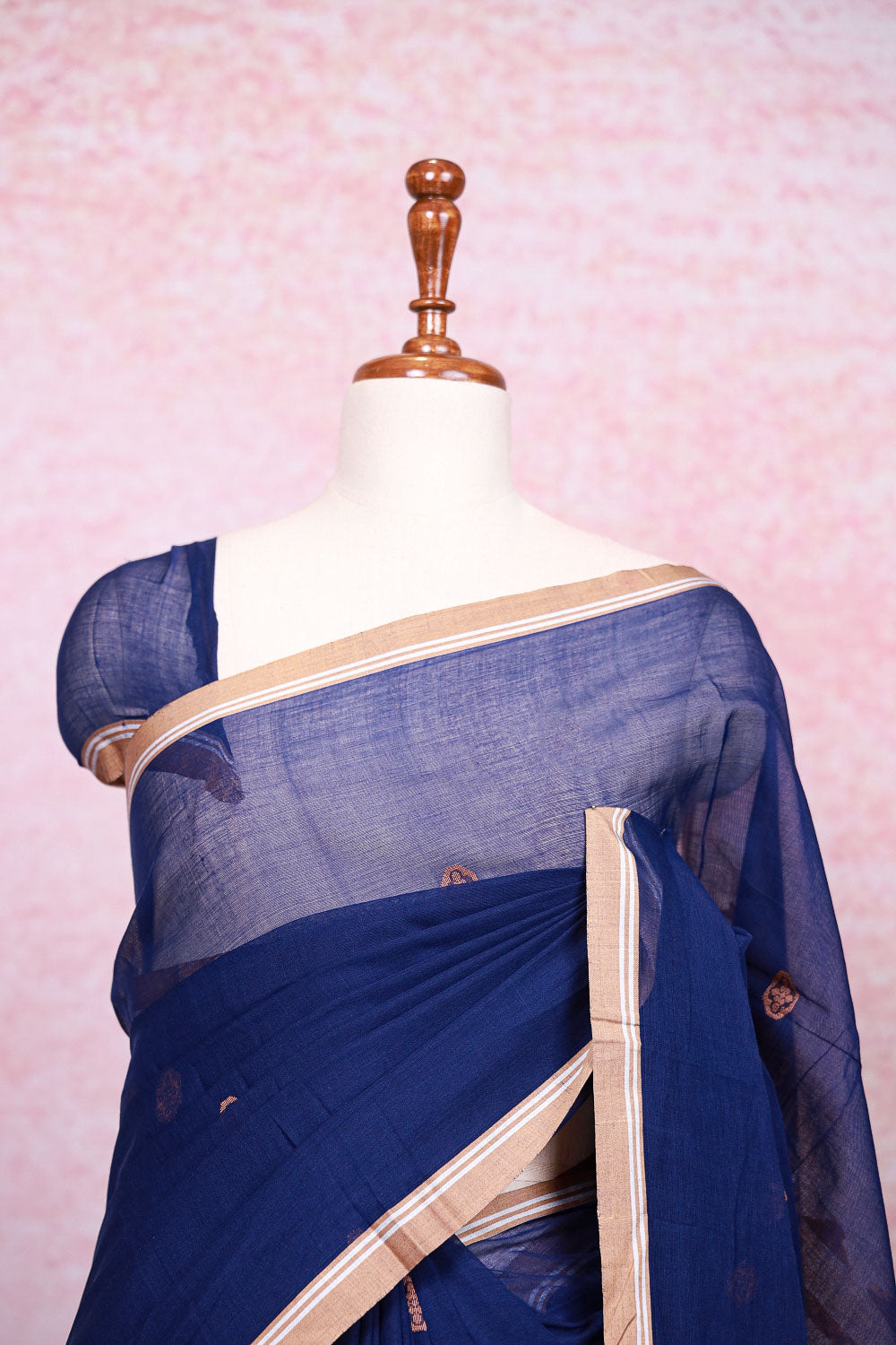 Navy Blue Cotton Saree