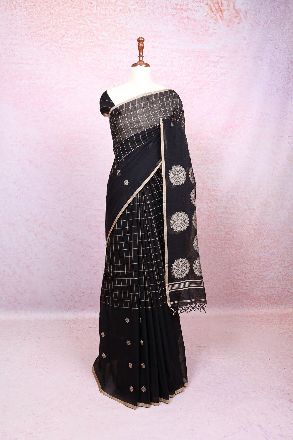 Black Cotton Saree