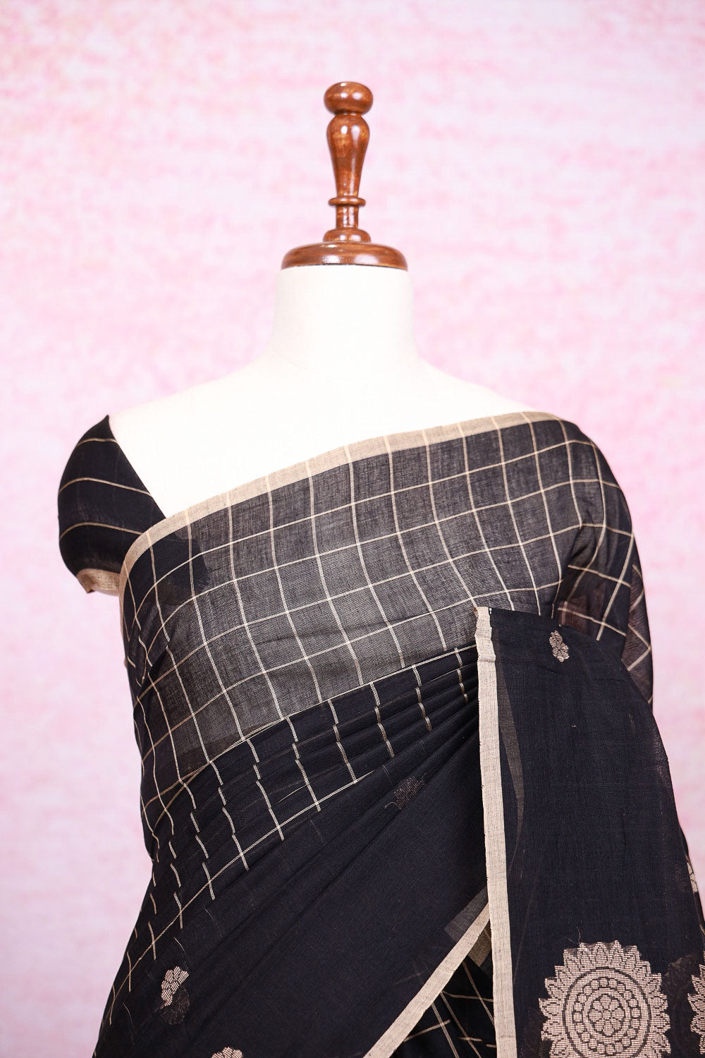 Black Cotton Saree
