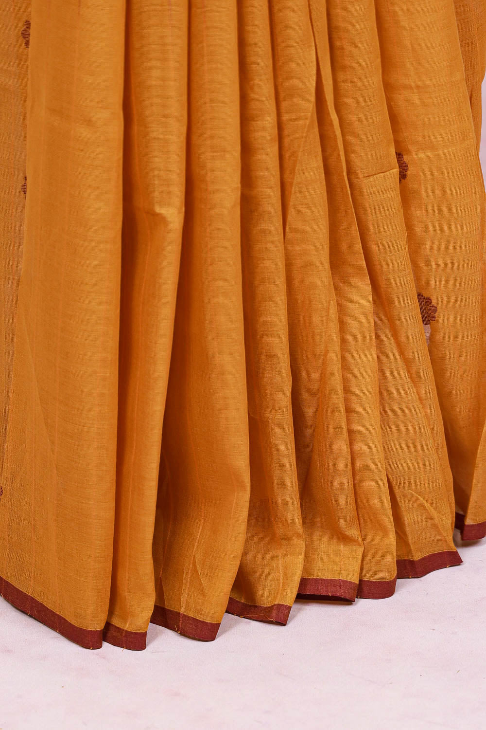 Mustard Yellow Cotton Saree - Seematti
