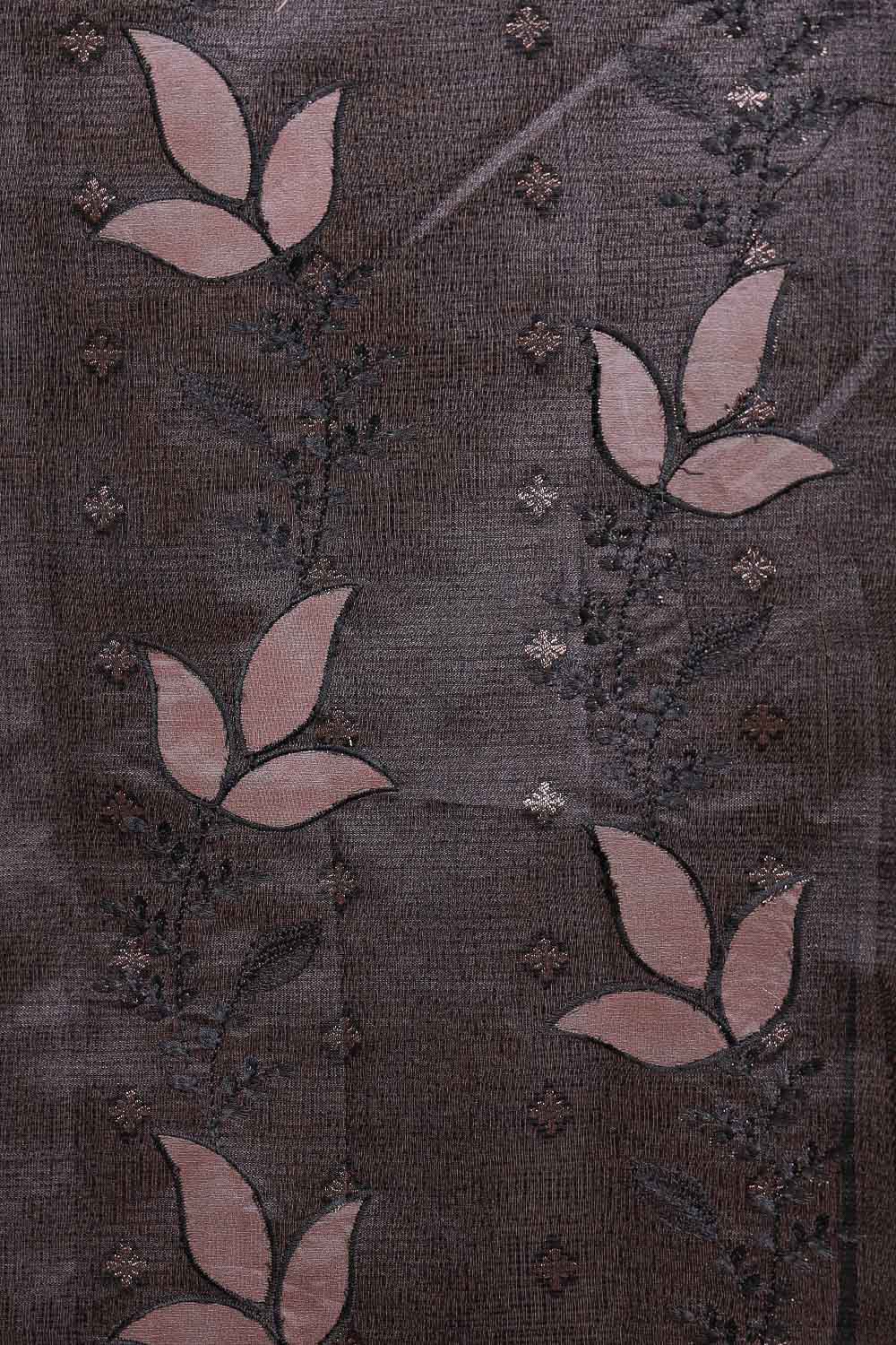 Black Semi Tussar Saree - Seematti