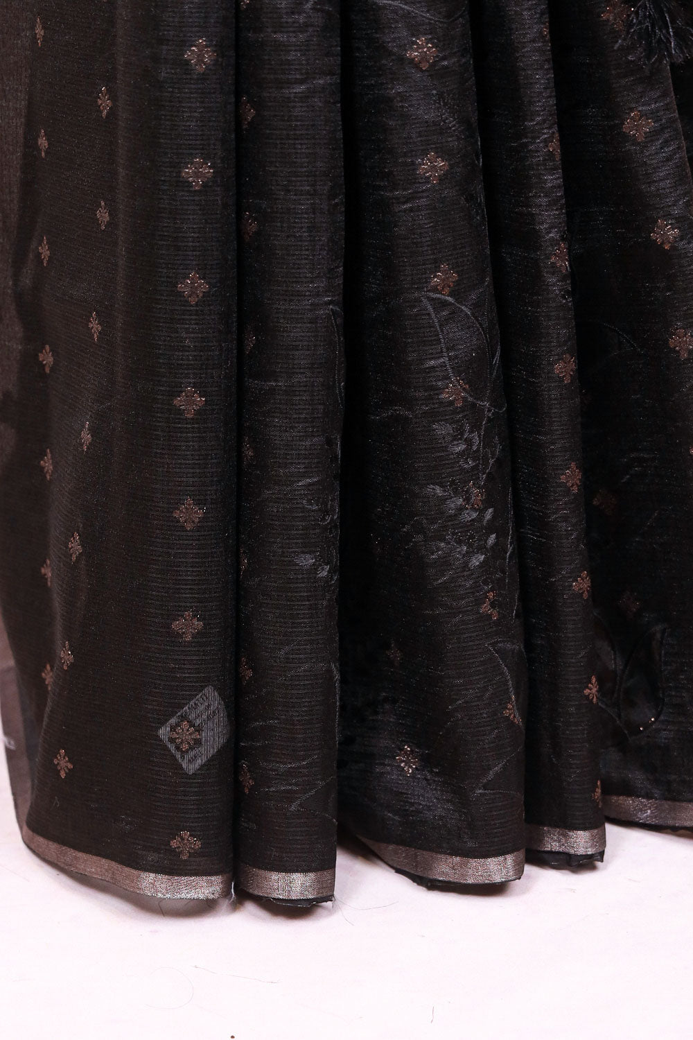Black Semi Tussar Saree - Seematti