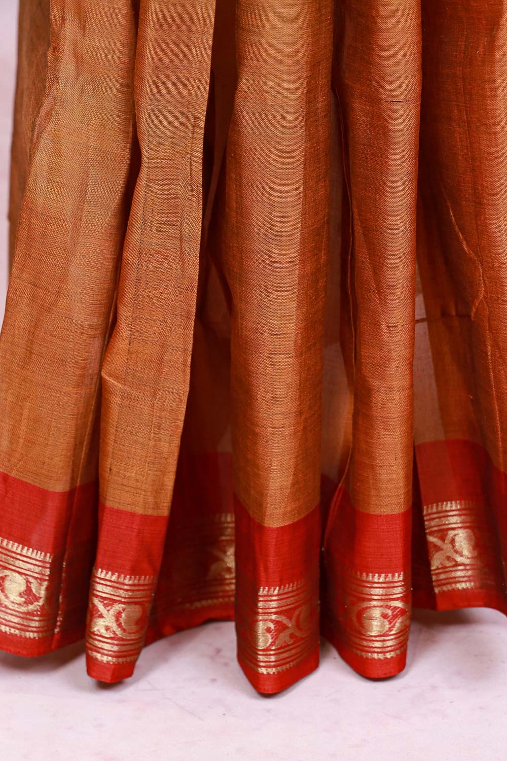 Brick Orange Cotton Saree