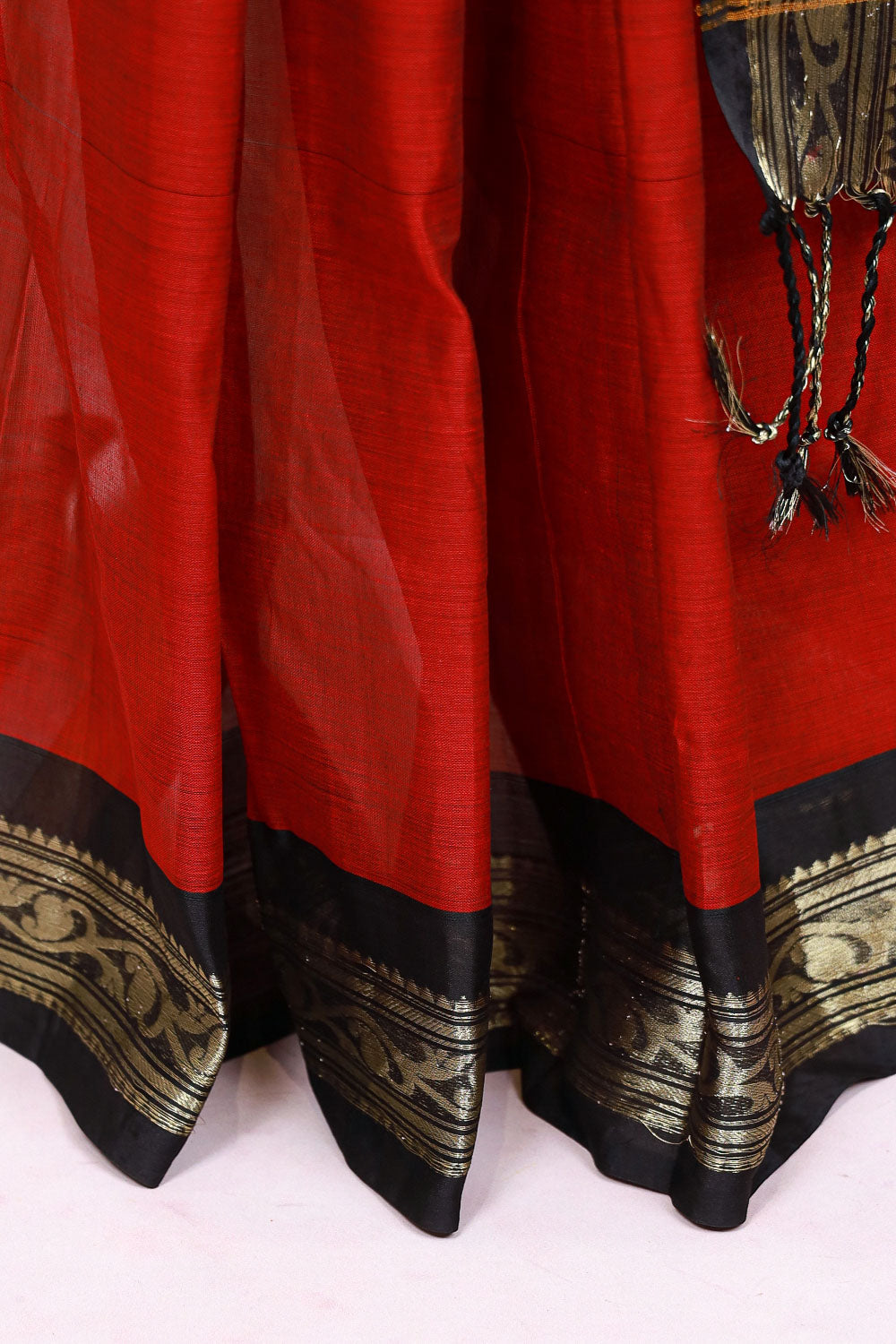Reddish Maroon Cotton Saree