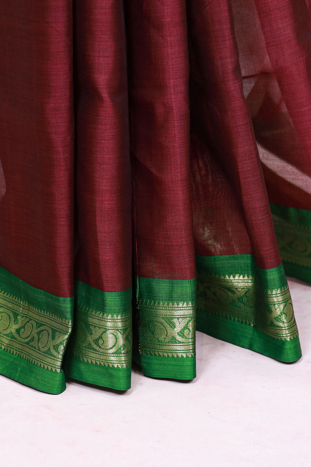 Grape Wine Color Cotton Silk Saree