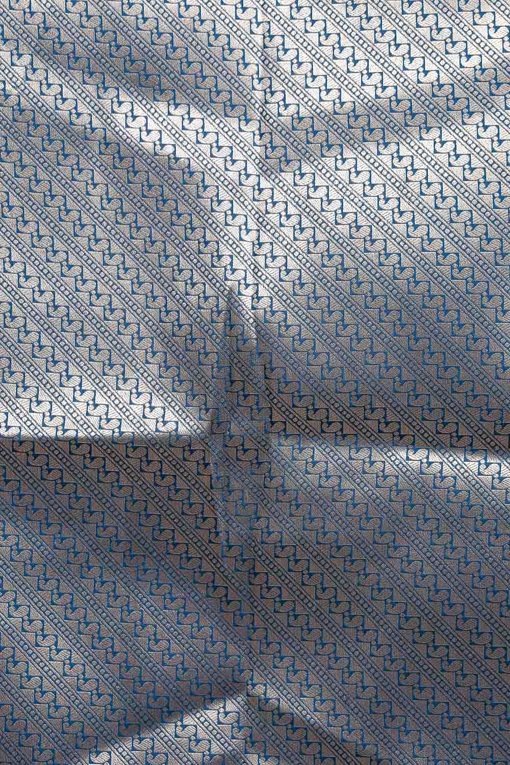 Peacock Blue Semi Silk Saree
