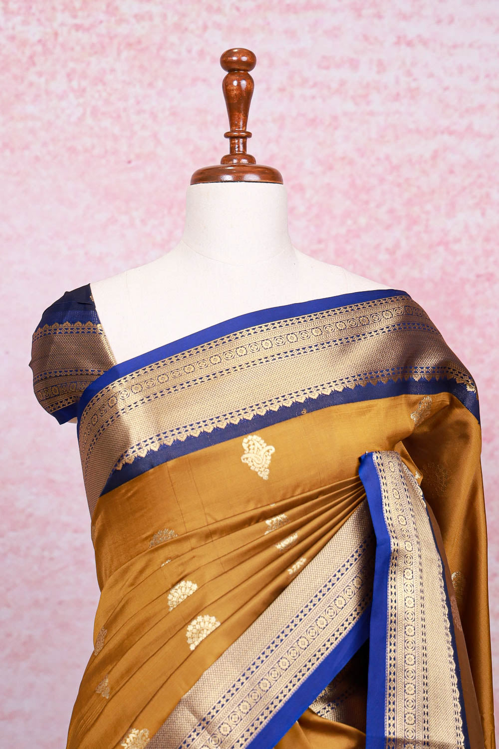 Mustard Yellow Semi Silk Saree