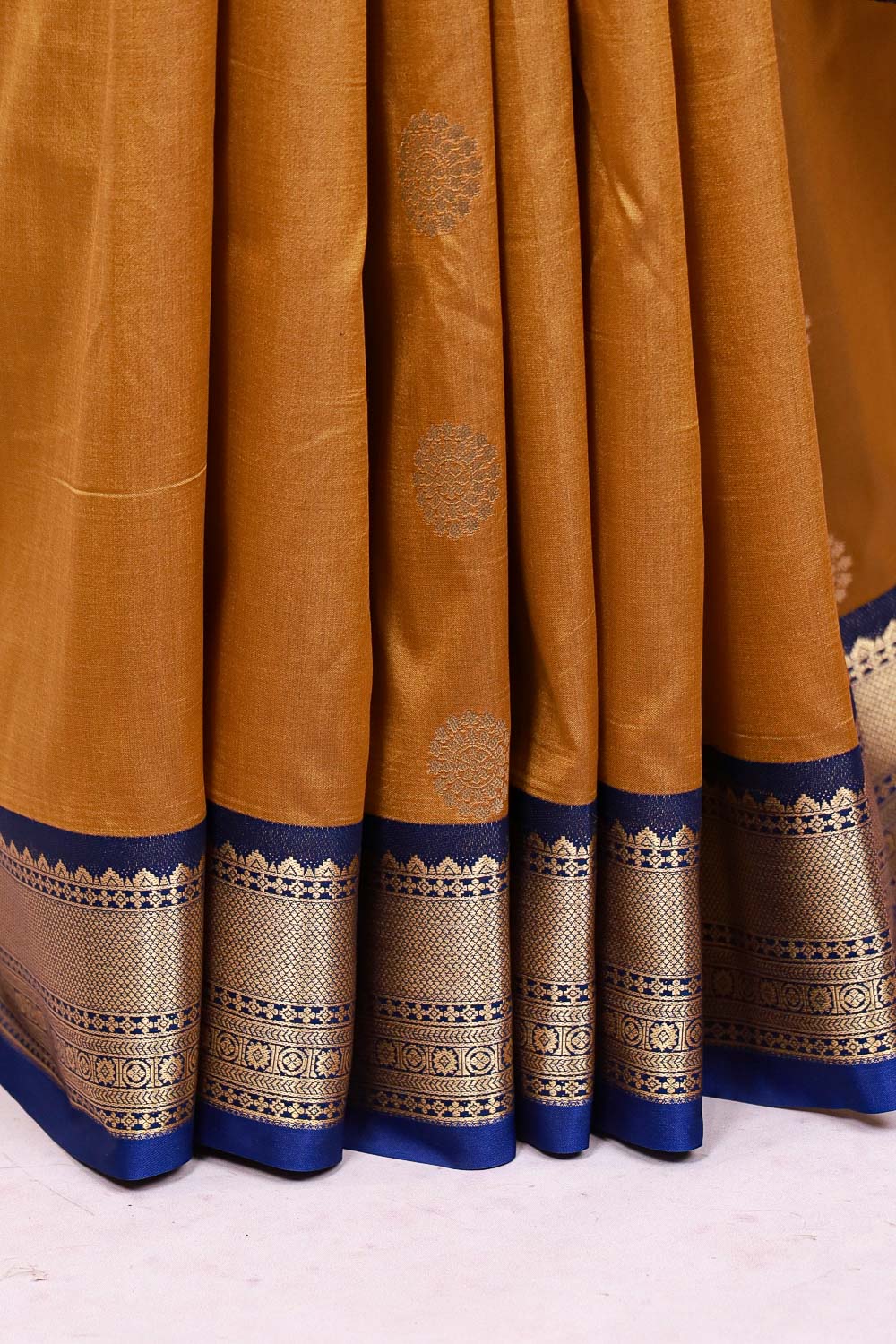 Mustard Yellow Semi Silk Saree