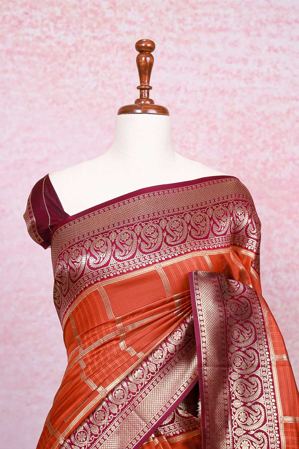 Orange Semi Silk Saree