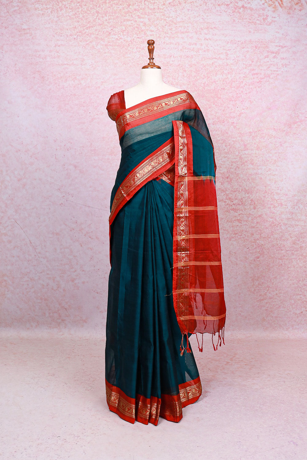 Green Cotton Silk Saree