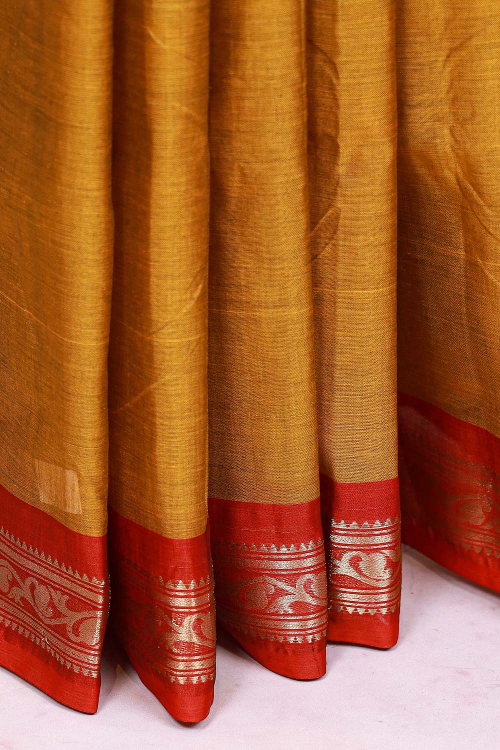 Mustard Yellow Cotton Saree