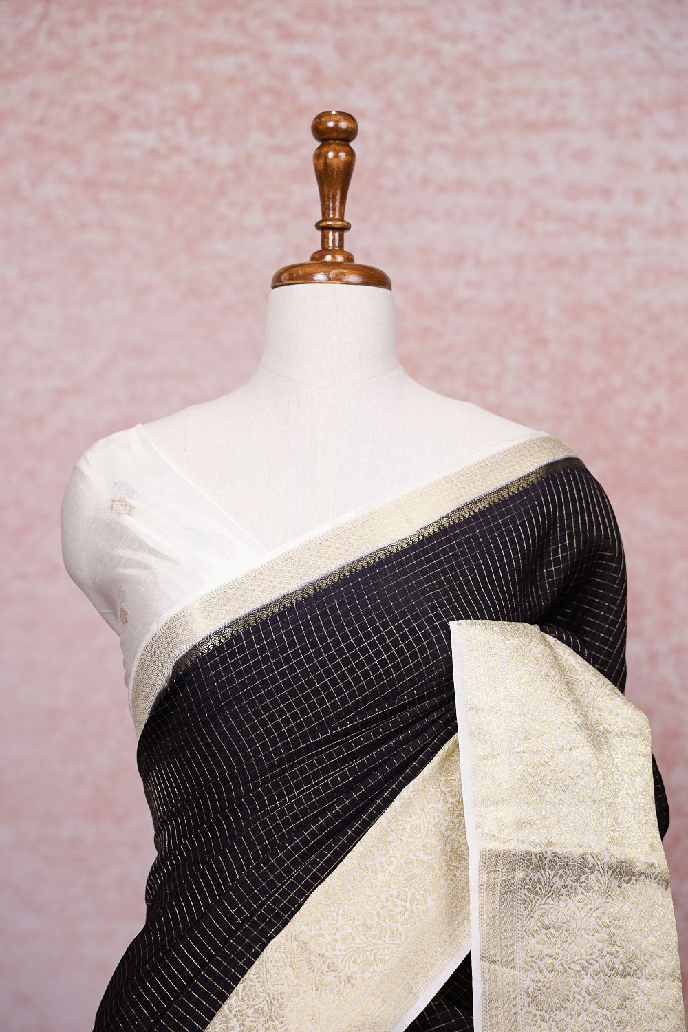 Black Semi Banarasi Saree