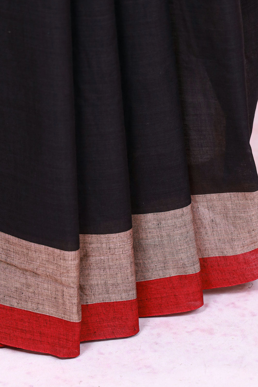 Black Cotton Saree - Seematti