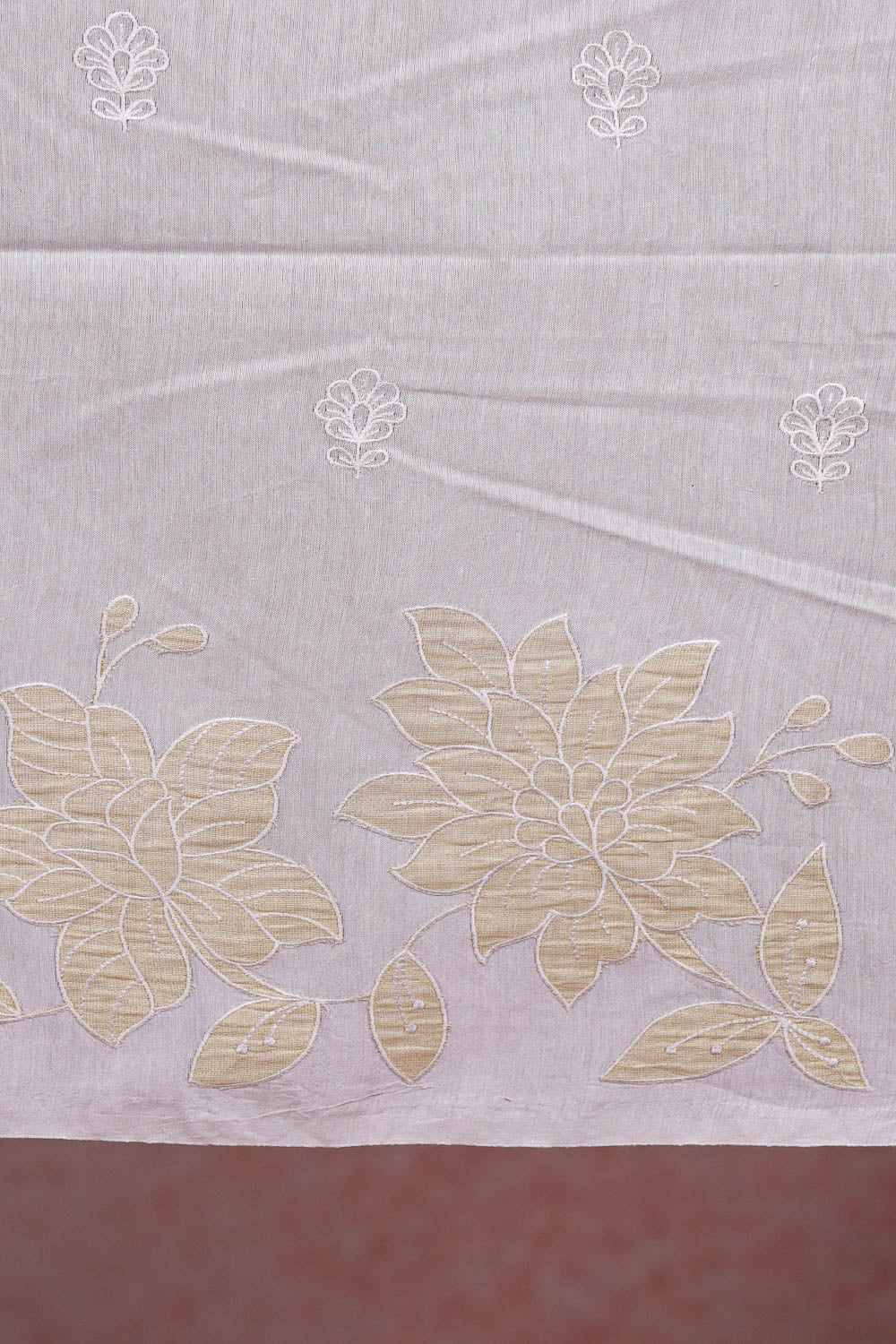 Cream Semi Jute Saree