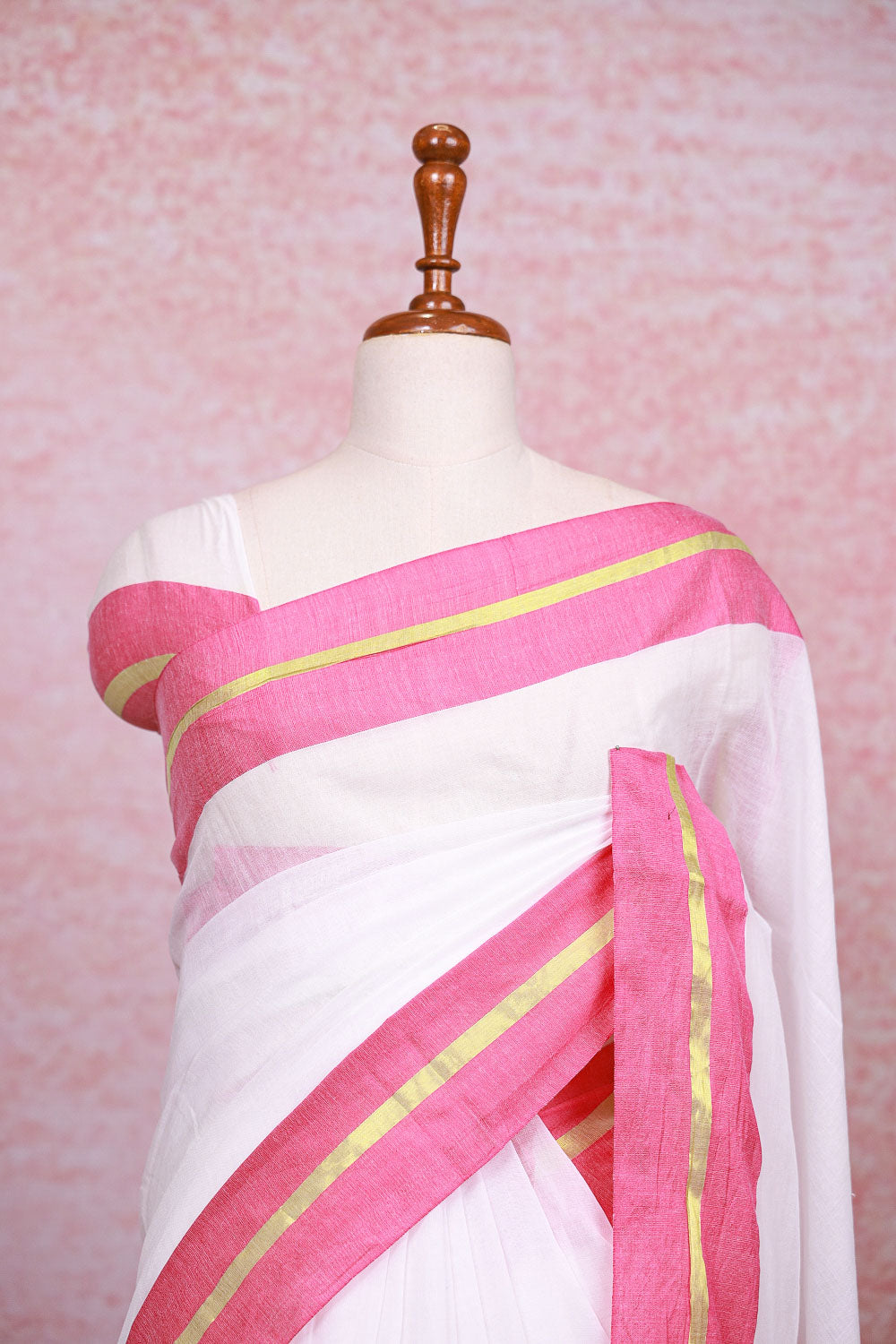 White Mul Cotton Saree