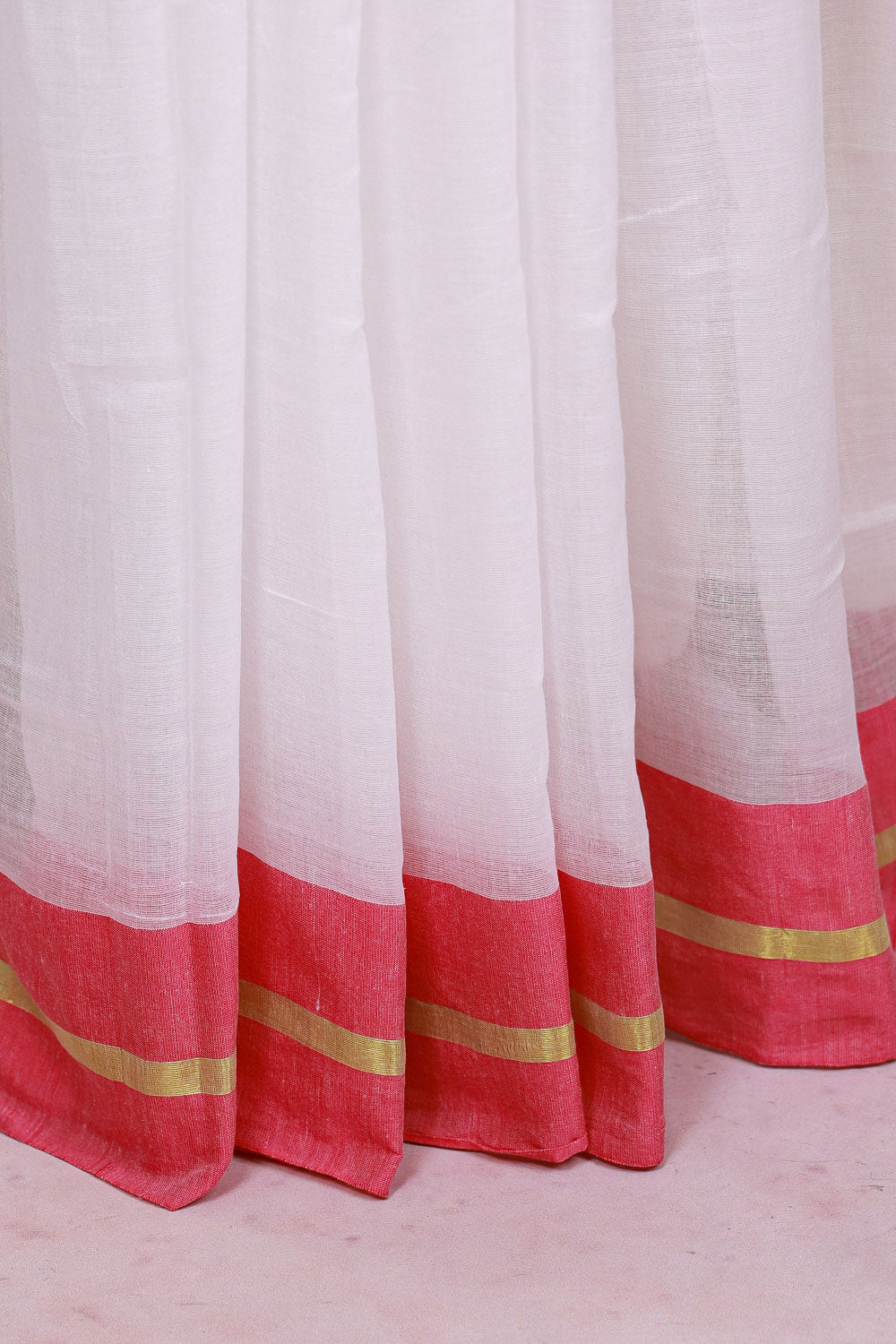 White Mul Cotton Saree
