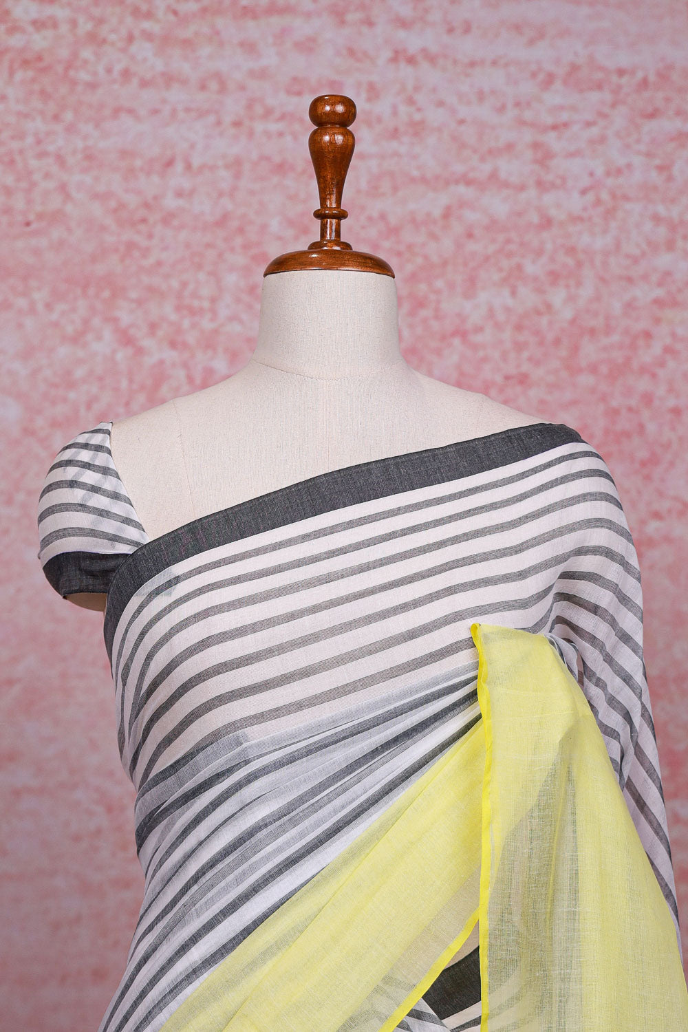 Light Ash Mul Cotton Saree