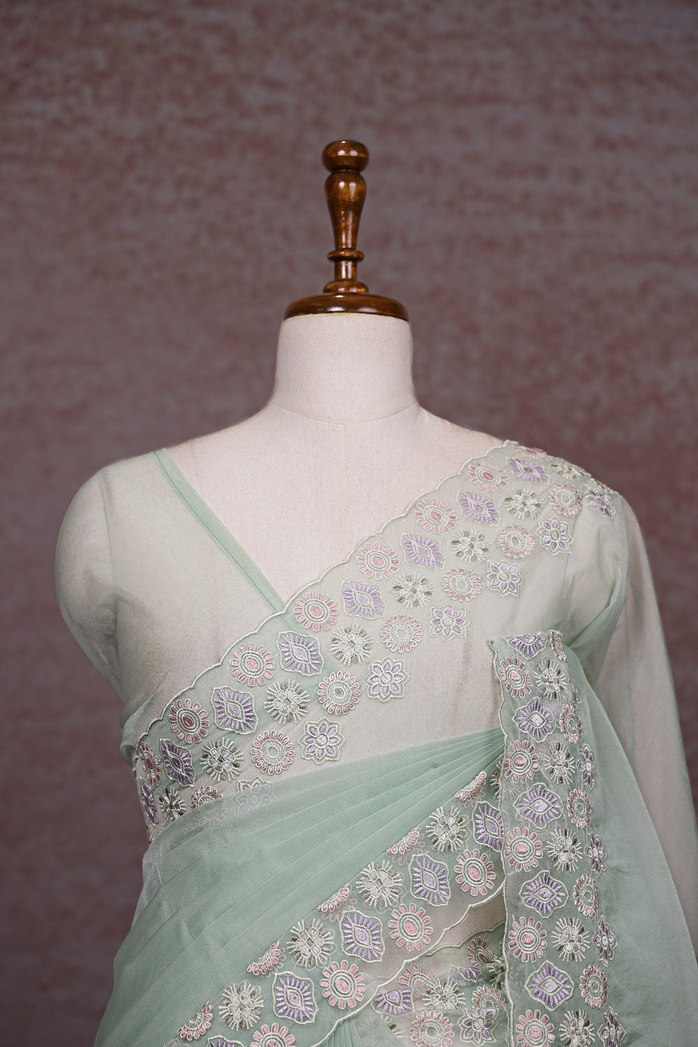 Pista Green Organza Saree