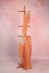 Peach Orange Glass Organza Saree