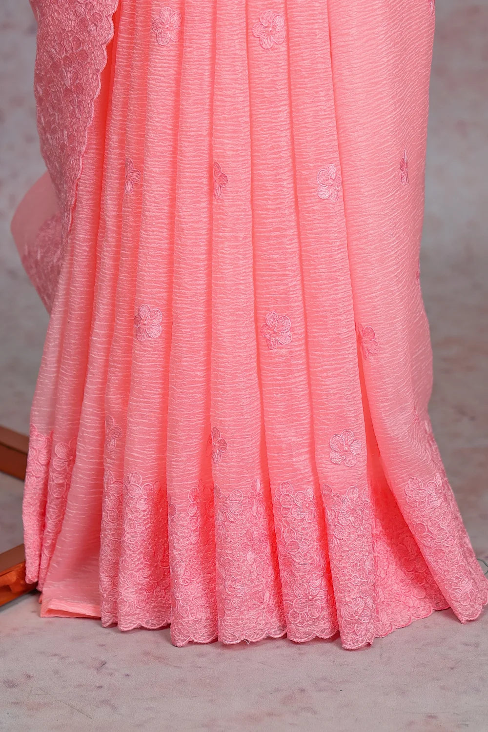 Peach Crush Organza Saree