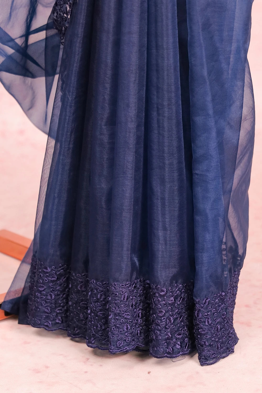 Navy Blue Organza Saree