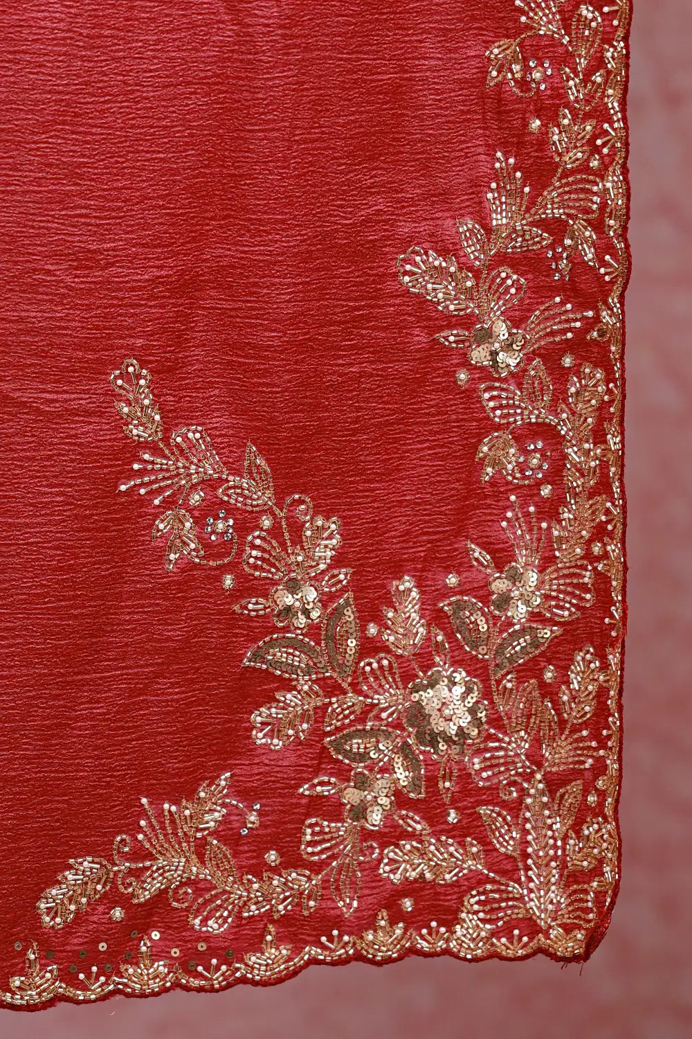 Maroon Crush Organza Saree