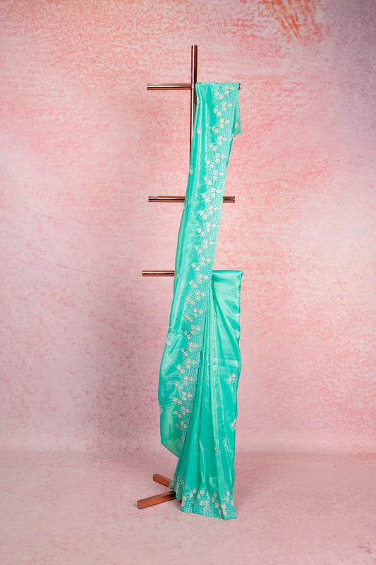 Light Green Tissue Organza Saree