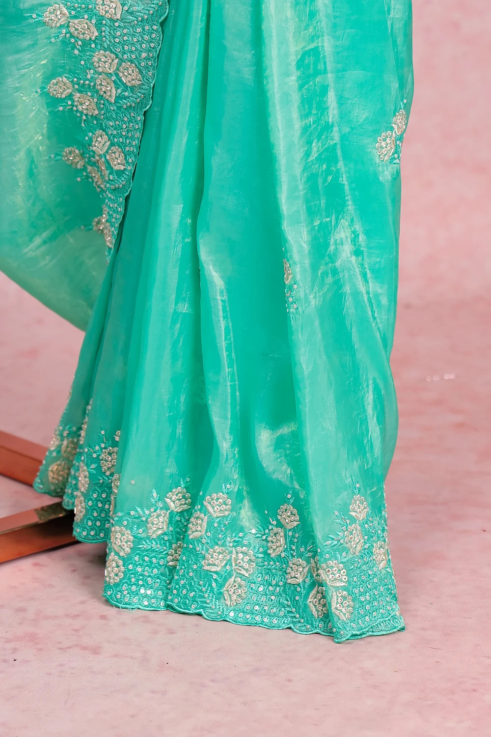 Light Green Tissue Organza Saree