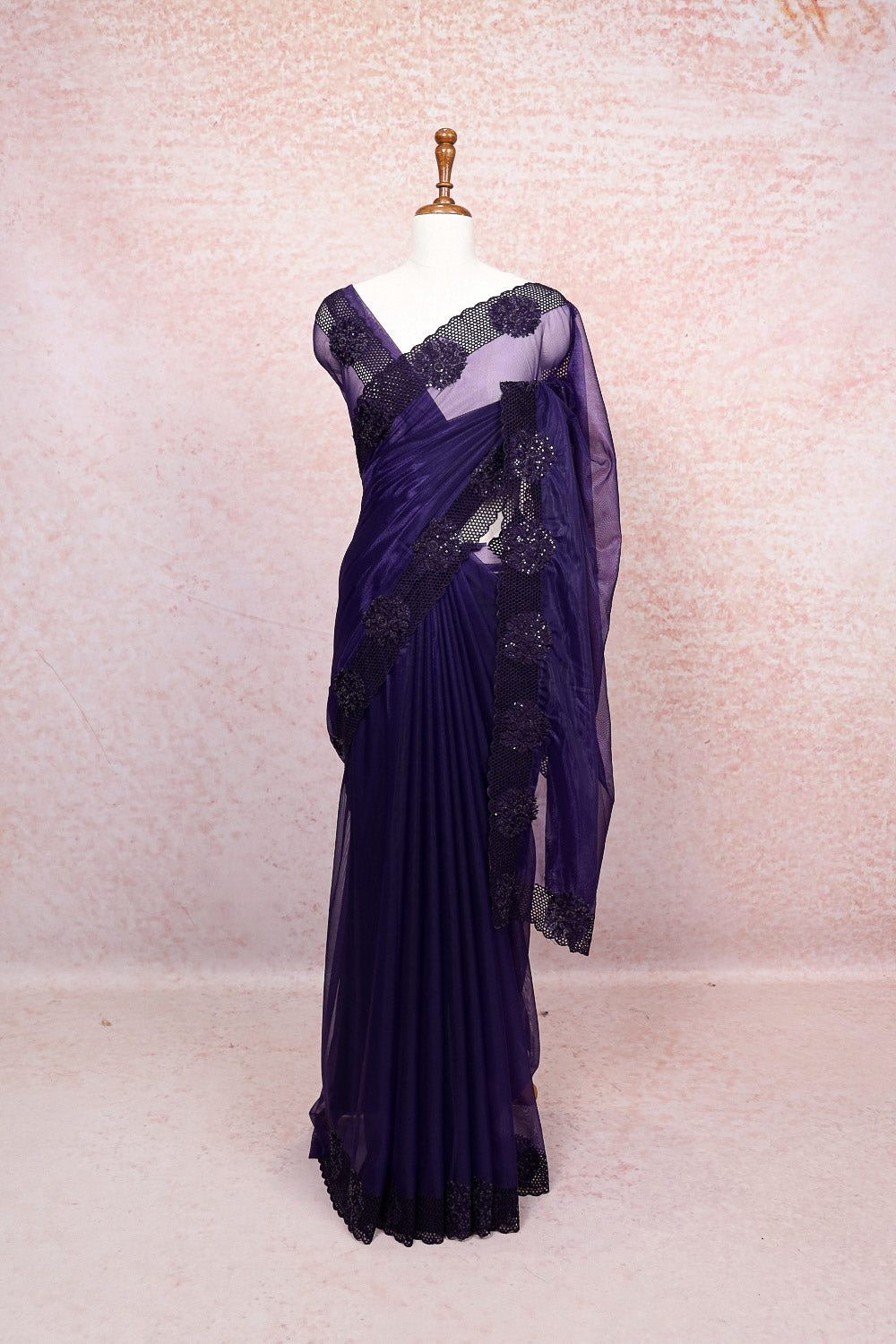 Violet Tissue Organza Saree