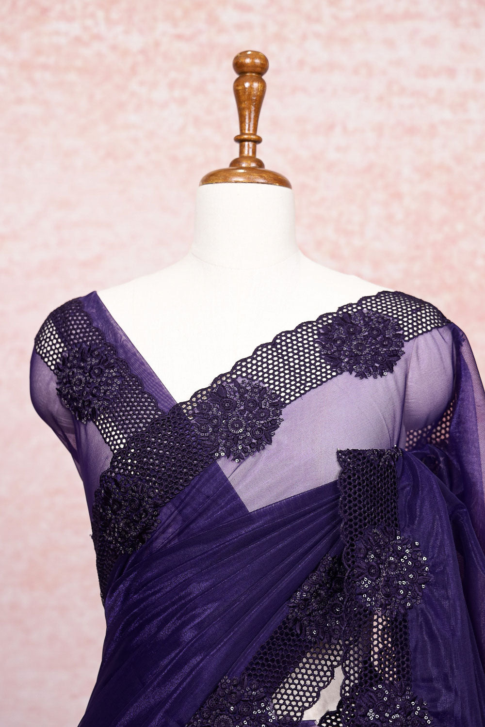 Violet Tissue Organza Saree
