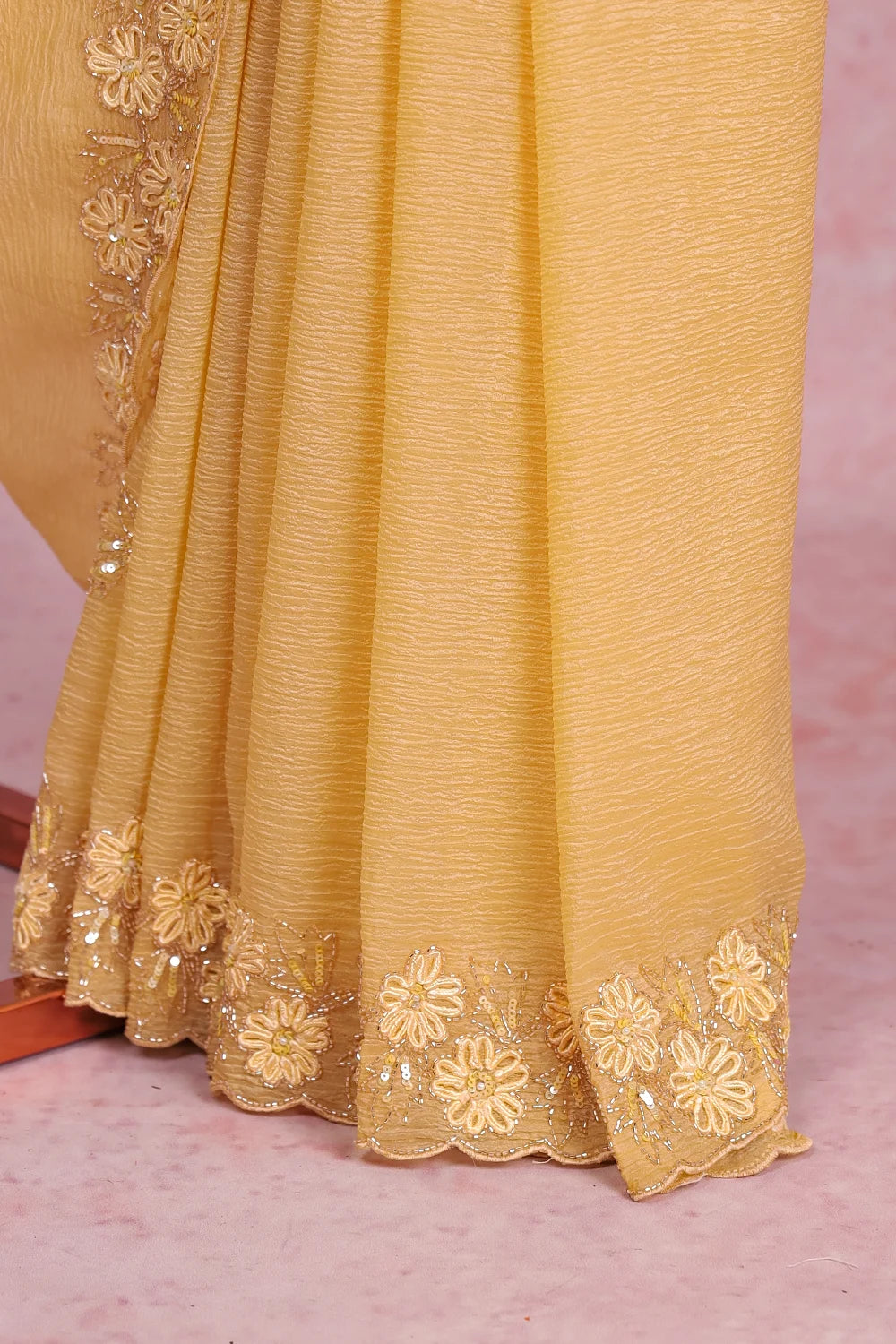 Yellow Crush Organza Saree