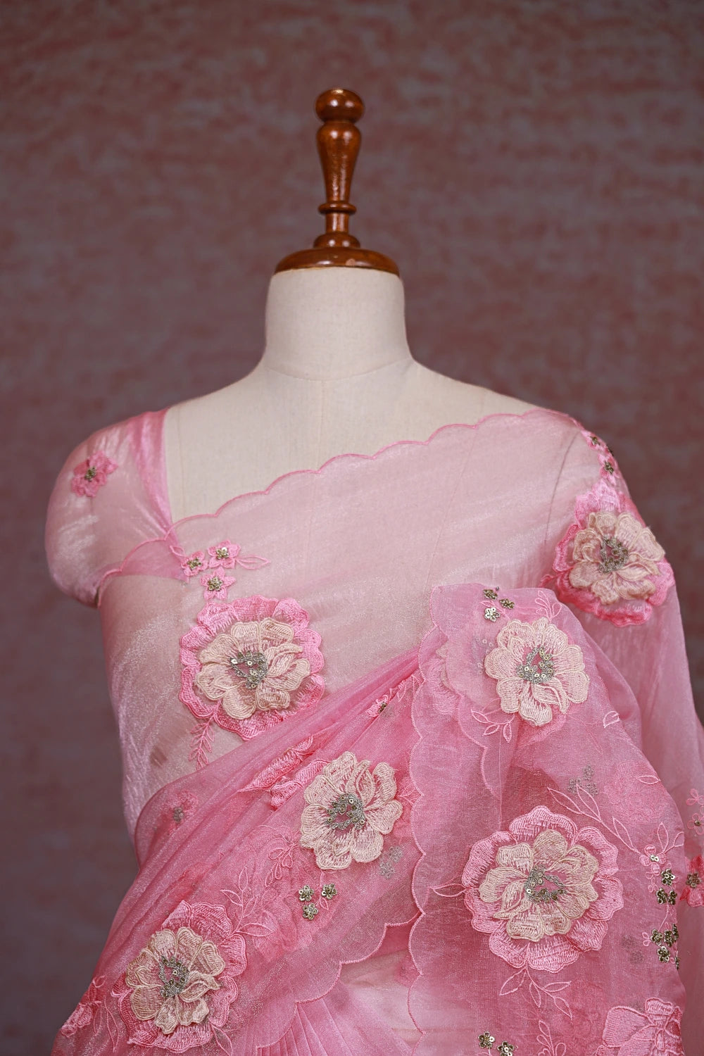 Rose Organza Saree