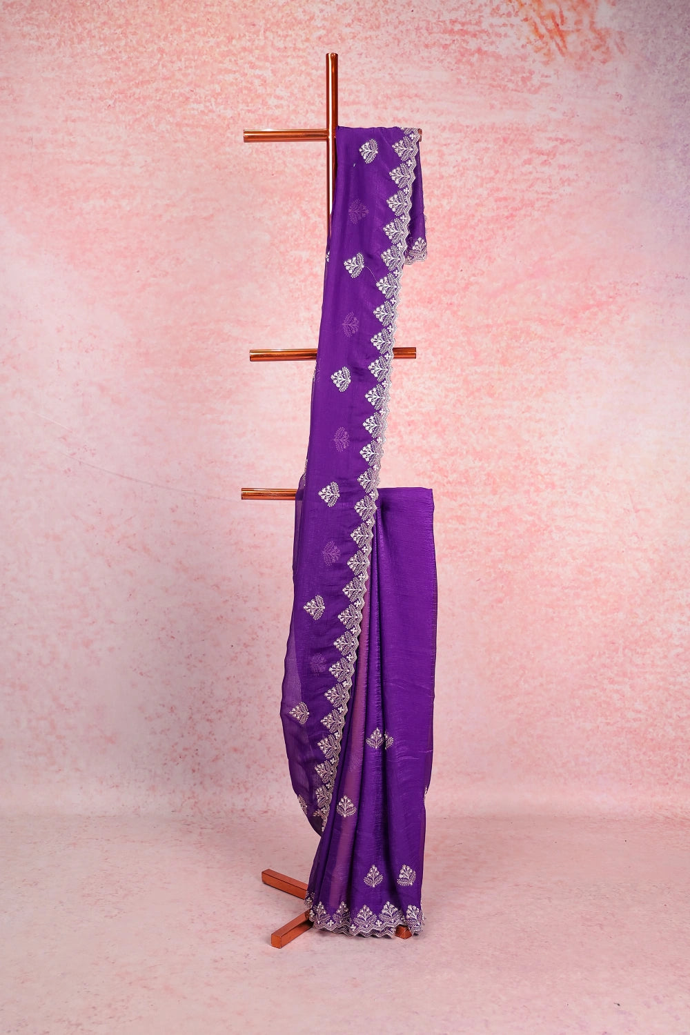 Violet Tissue Organza Saree
