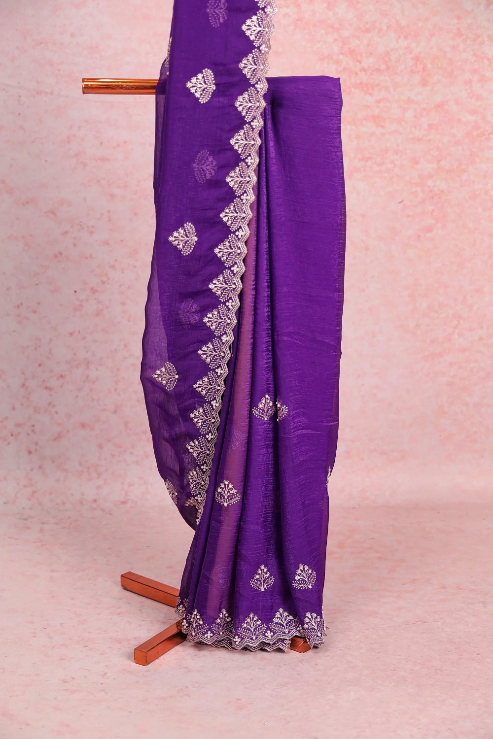 Violet Tissue Organza Saree
