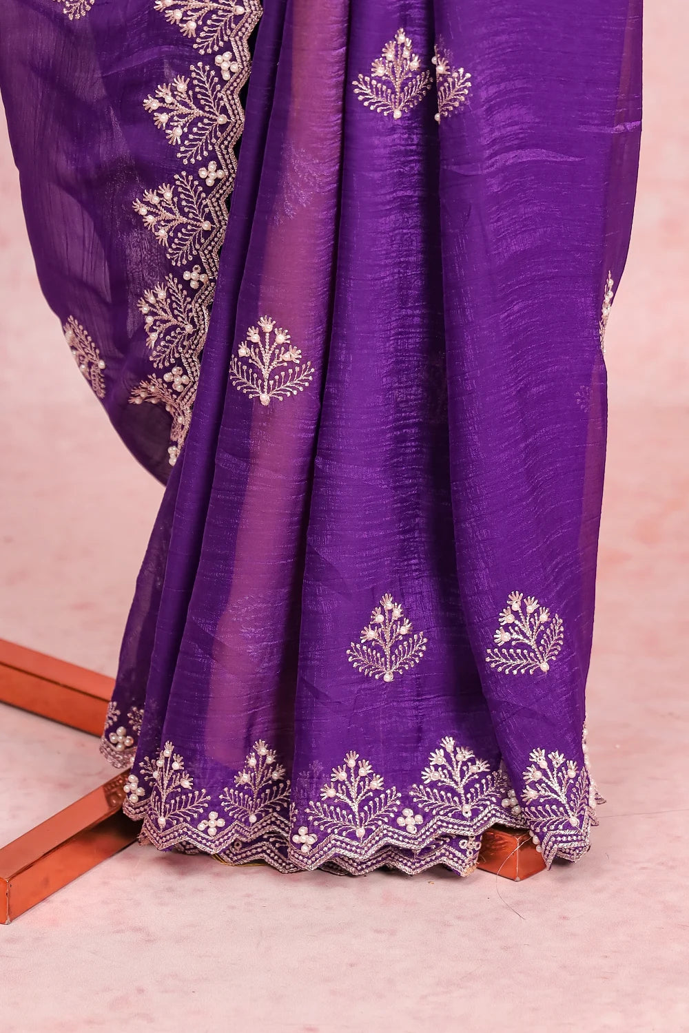 Violet Tissue Organza Saree