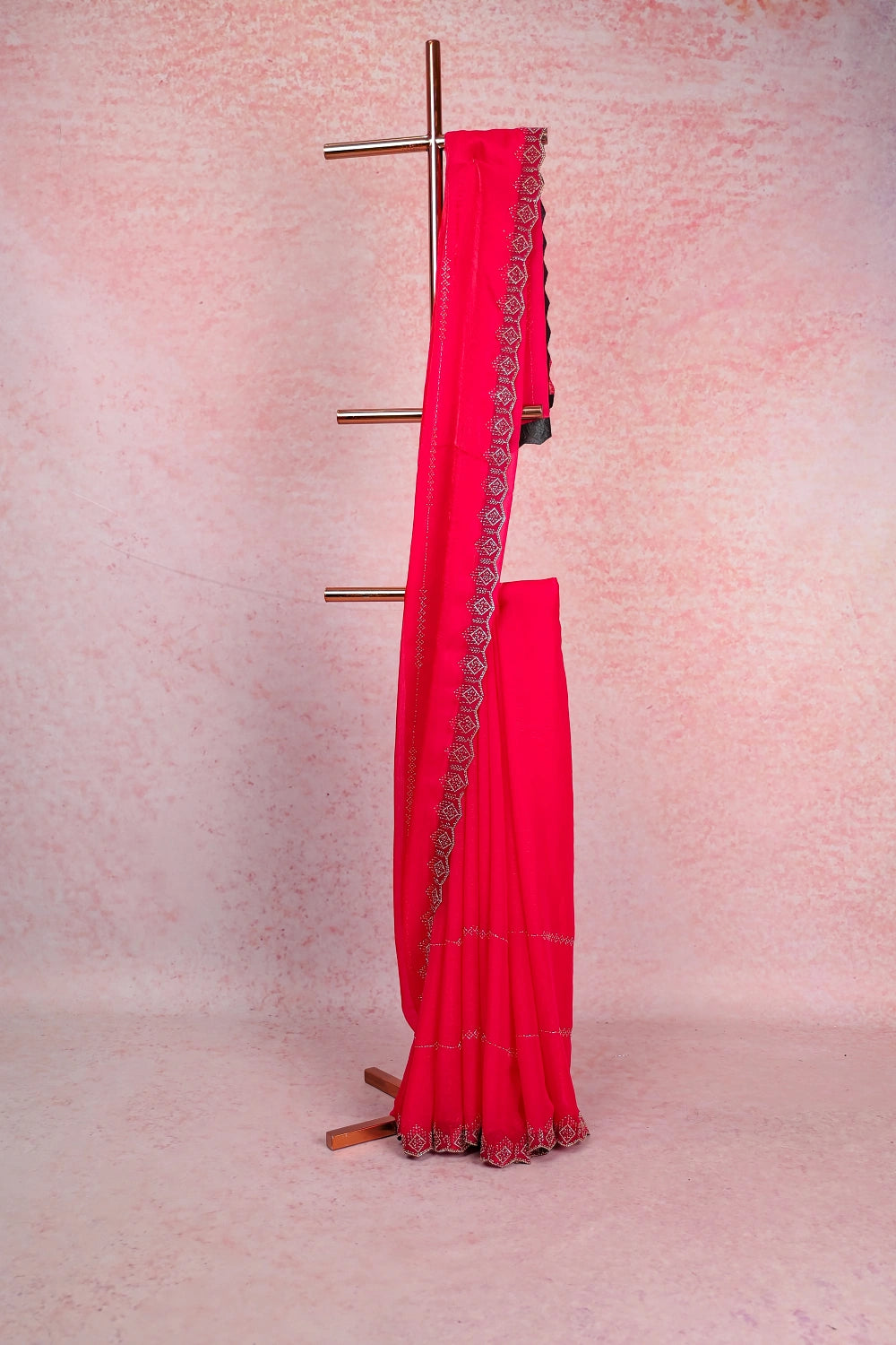 Rani Pink Organza Saree