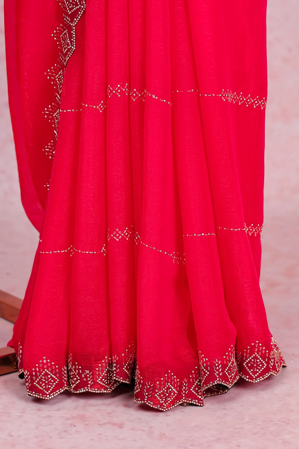 Rani Pink Organza Saree