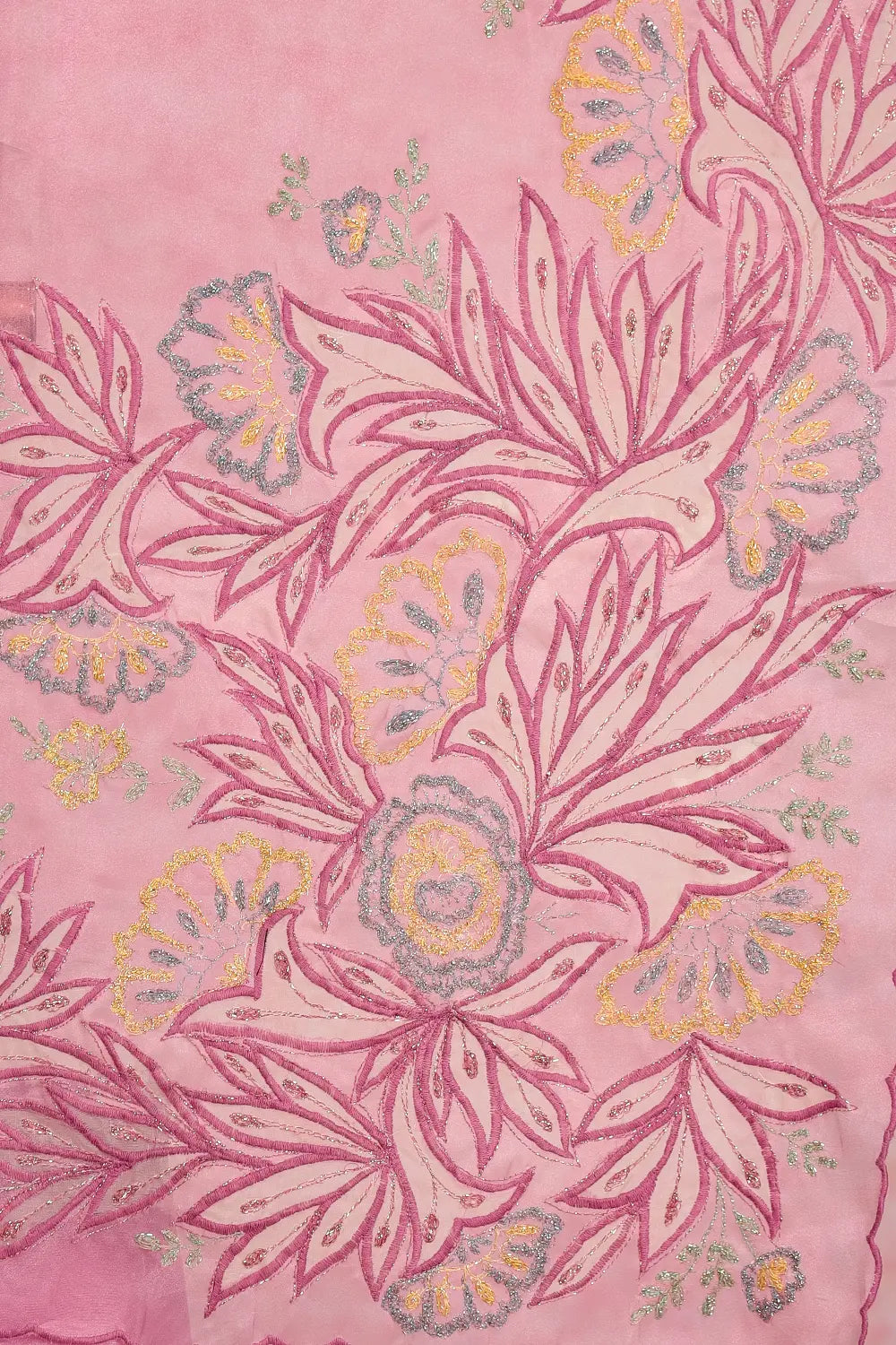 Onion Pink Glass Organza Saree
